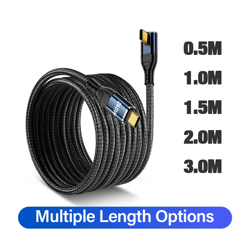 240W High-Speed USB Type-C Charging Cable - Super Fast Charge & Data Transfer, 2m/3m Lengths