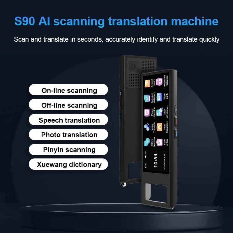 Smart AI Voice S90 Translator Dictionary Pen 142 Languages Real-time Speech Interactive WIFI Photo Scan Offline Translation
