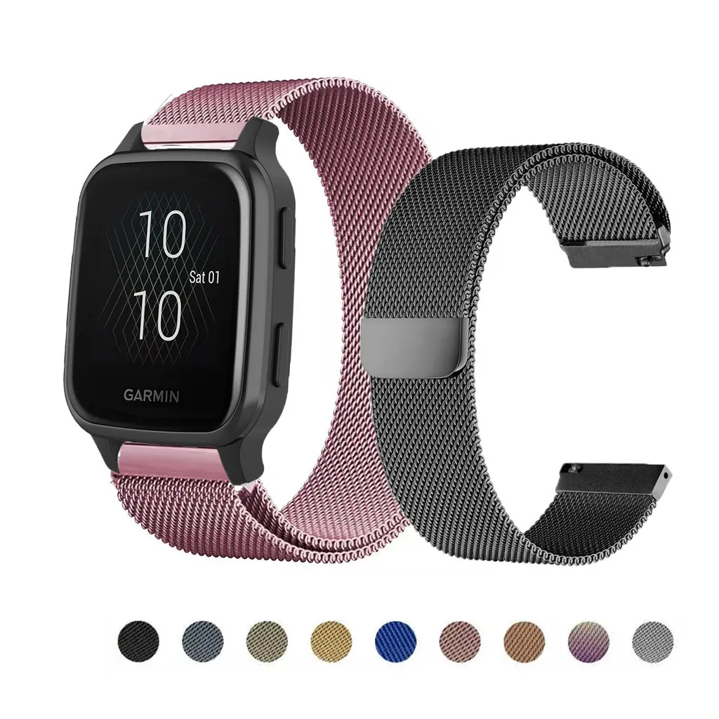 Elegant Milanese Stainless Steel Smartwatch Band, Adjustable Strap (18-22mm)