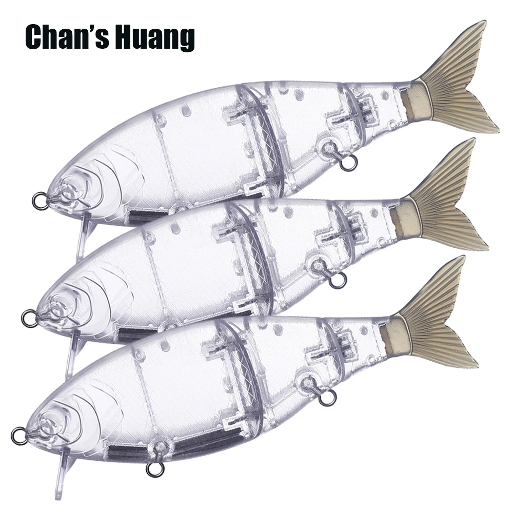 

Chan's Huang 5PCS / LOT 18.5CM 60G / 7.28INCH 2.11OZ Floating 2 Jointed Swimbait Soft Tail Fishing Lure Wake Bait For DIY Blanks