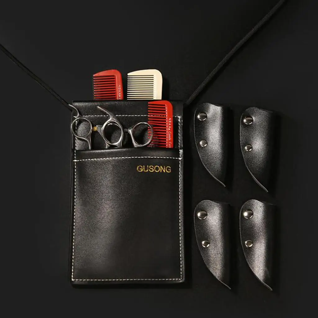Professional Barber Scissors Hairdresser Holder Bag Leather Waist Bag