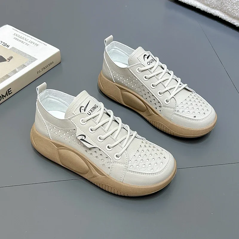 

2023 High Quality Women's Sports Shoes Fashion Hollowed-out Flat Shoes Cross Strap Casual Spring and Summer Women's Shoes Size