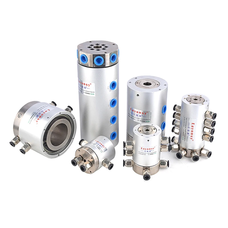 다채널 로터리 조인트, 외경 56mm, G1/8인치 나사 연결, 공압 1MPa, 360도 회전 슬립 링
