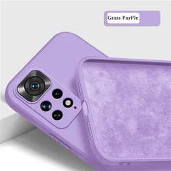 Liquid Silicone Shockproof Full Cover Case - Soft Protective Phone Shell - Mi 11 Lite 4G 5G (Grass Purple)