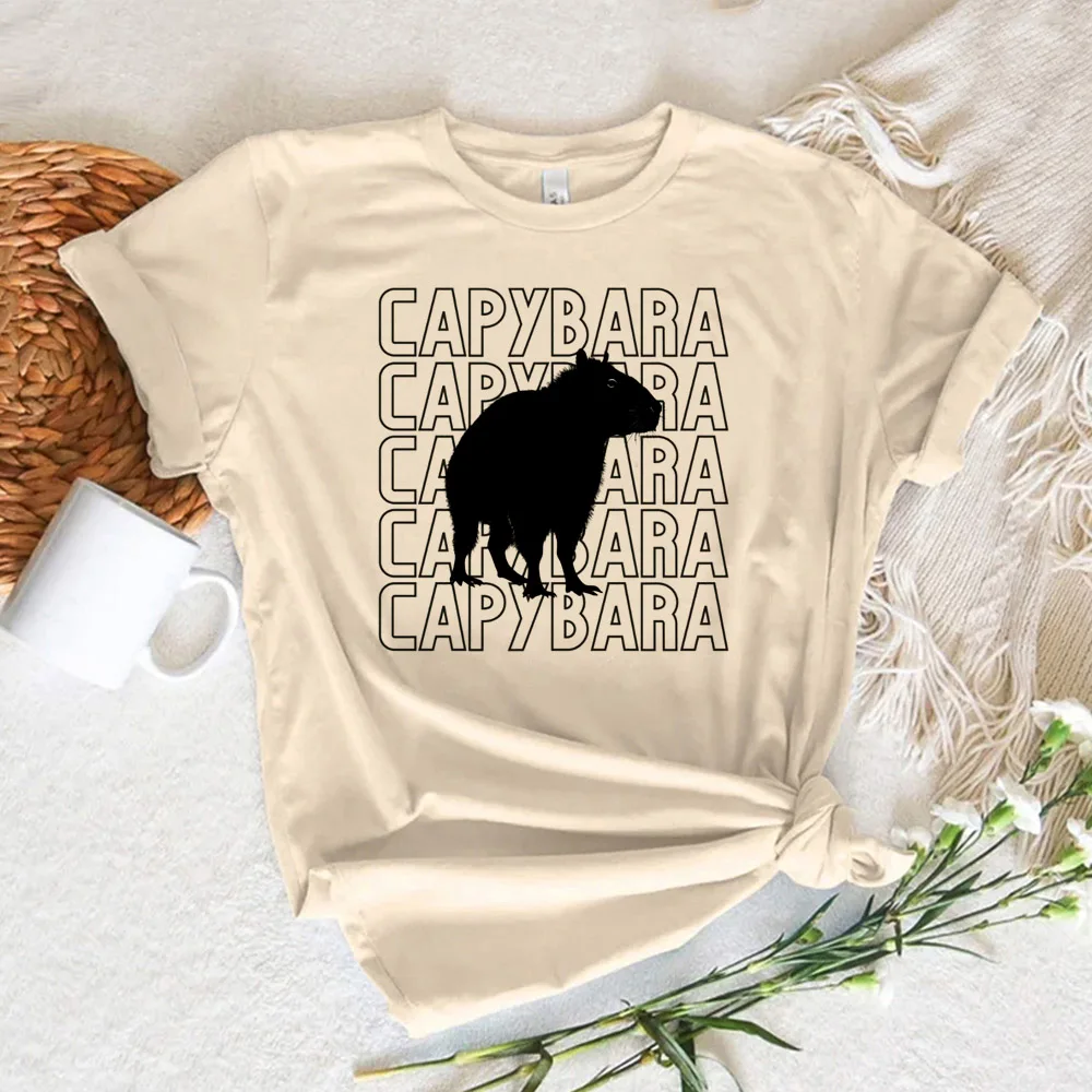 

Капибара, футболка для женщин, японский Забавный комикс, топ для девушек, одежда 1920-х годов