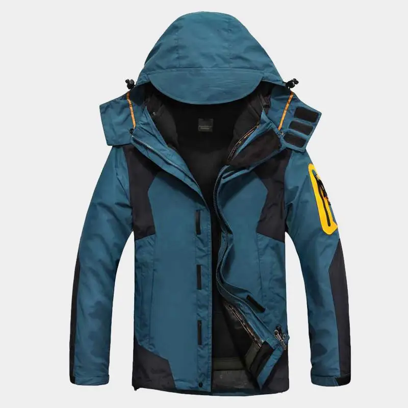 

Sports outdoor storm jacket men's and women's mid-length three-in-one two-piece windproof and waterproof couple hiking suit