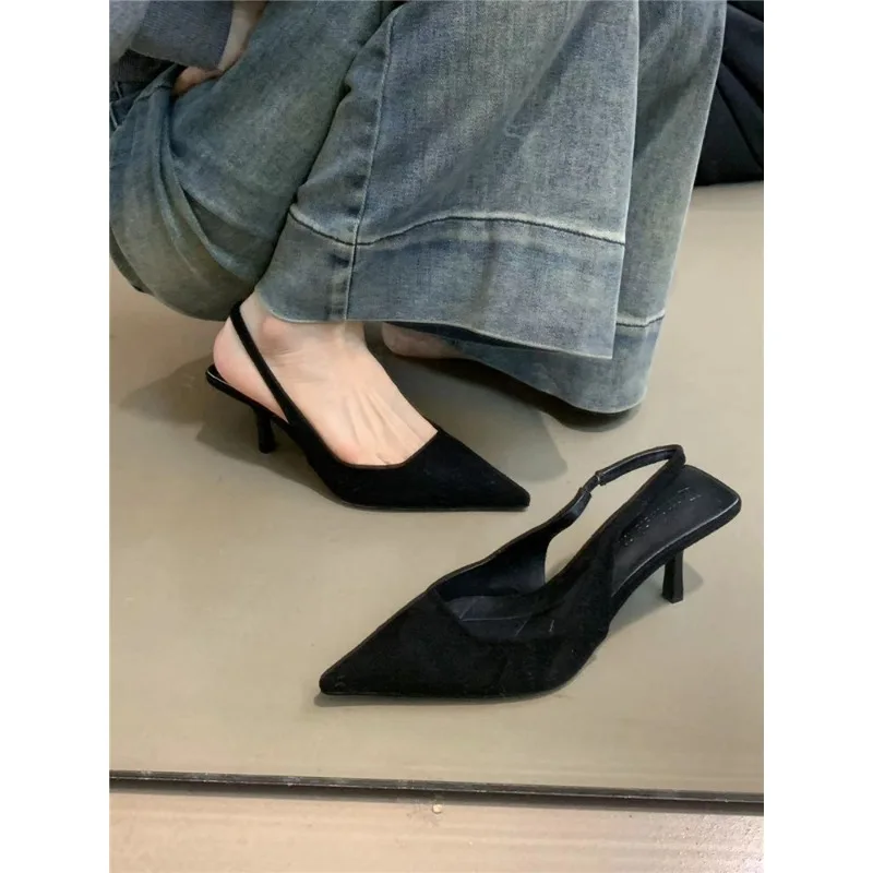 Women High Heels Pointed Toed Pumps Stiletto Slingback Shallow Weddings Bridal Shoes