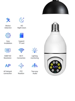 Wireless Bulb Camera Wifi E27 Bulb Camera 360 degree WiFi Security Camera Full-color High-definition Night Vision 1