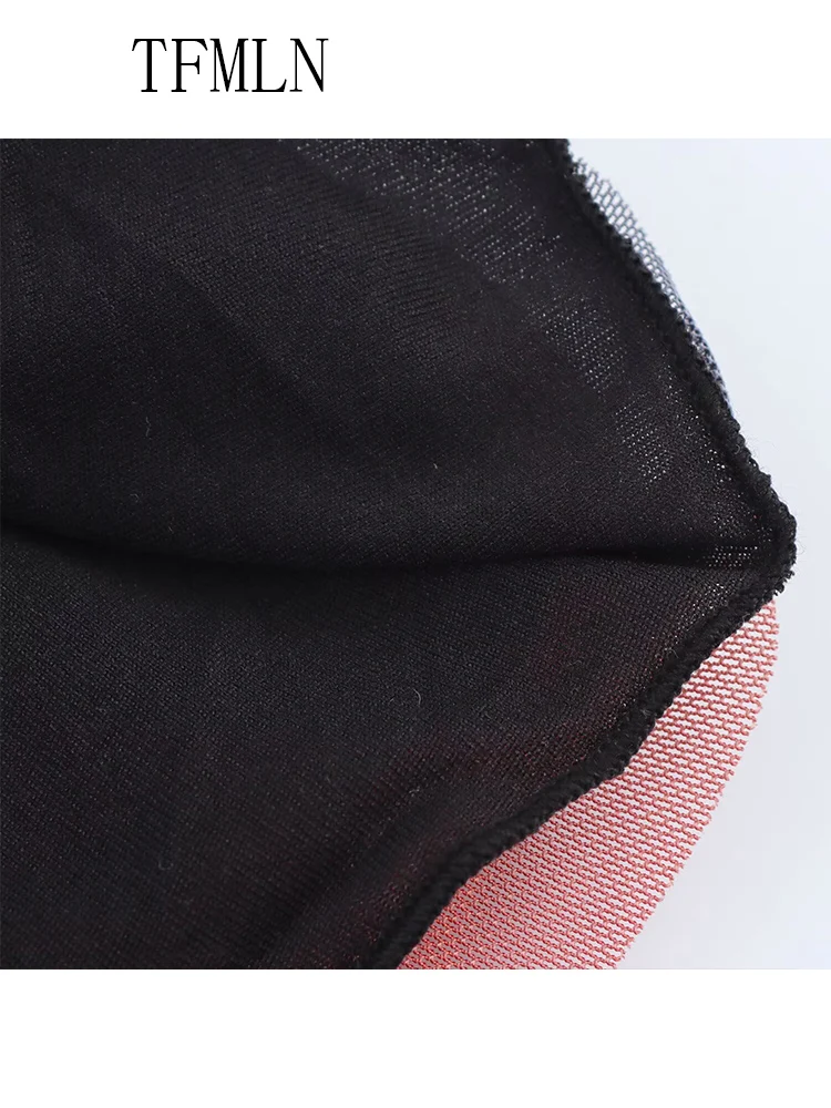 TFMLN Fashion Women Floral Print Tulle Dress 2025 Summer Sexy Halter Backless Slim Sleeveless Party Dress Chic Causal Thin Dress