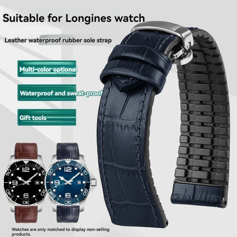 Premium Cowhide Leather Watch Strap with Butterfly Buckle - Various Sizes