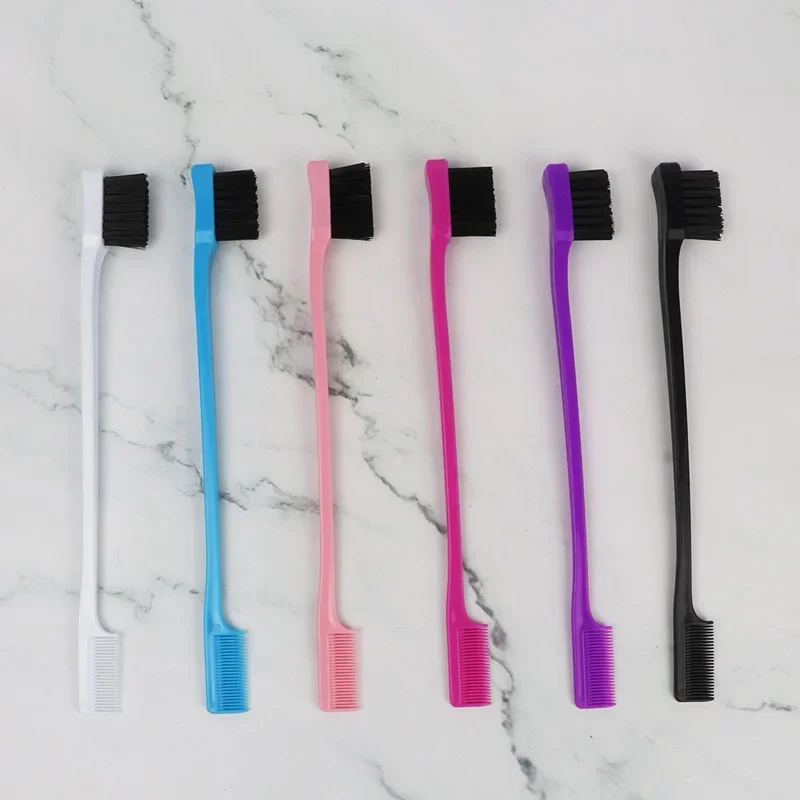 Plastic Anti-Static Double-Sided Hair Control Brush Edge Control Hair Comb Brush Styling Tool Special for Real Wigs 1 plastic hair comb hair brush hair styling tool hair styling comb hair styling brush wig brush
