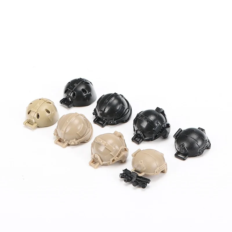 5 Pz/Lotto Tactical Helmet Soldiers Blocks Mini Toys Swat Police Military Armi Parts Gun Model City Playmobil Figures Locking