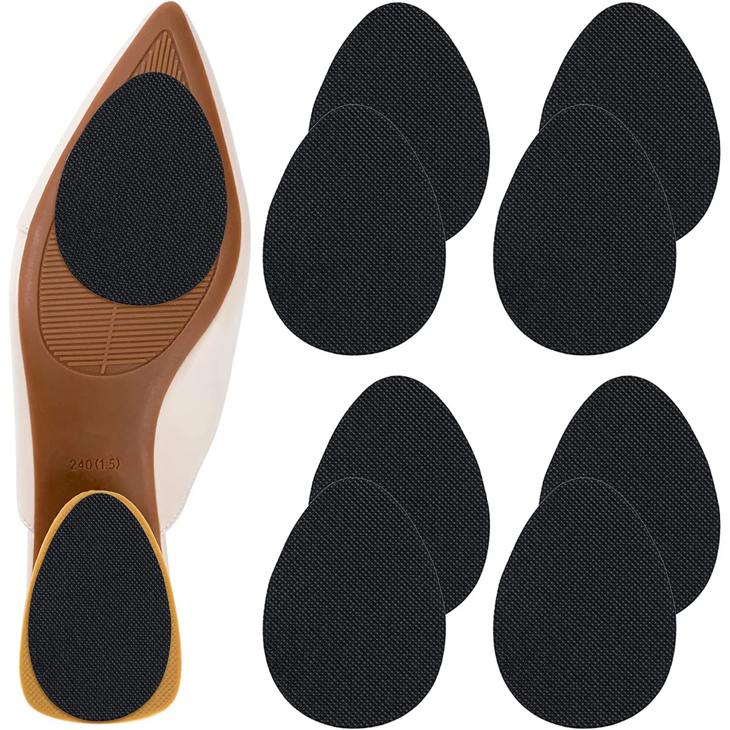 Non-Slip Shoe Pads,Self-Adhesive Anti-Slip Shoe Grips for High Heels, Premium Odorless Silicone Non Skid Sole Protector Stickers 5 pairs forefoot metatarsal pads for thong sandals flip flops sandals heels gel anti slip ball of foot cushion self adhesive