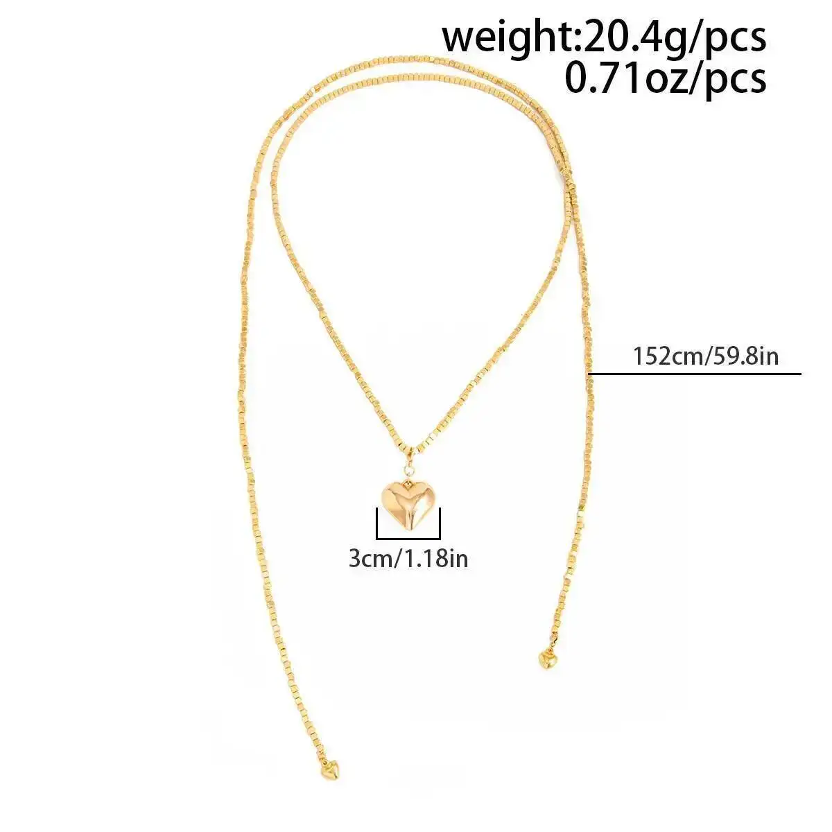 KunJoe Vintage Gold Farbe Liebe Herz Anhänger Halskette Frauen Trendy Perlen Kette Lange Halskette Pullover Kette Partei Schmuck Geschenke – Detail 8