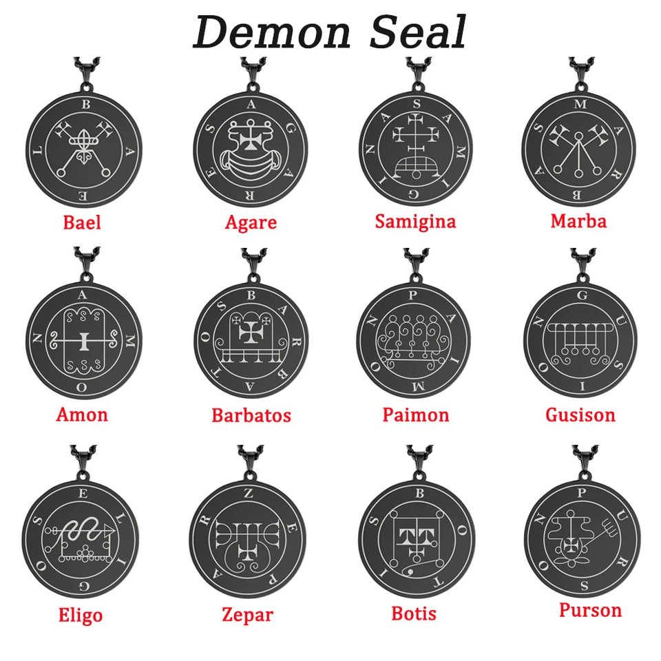 Foras Sigil Goetia Salomon Demon Seal Collier avec pendentif - France