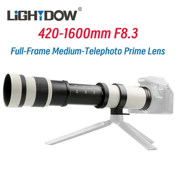 Lightdow 420-1600mm F8.3 Obiettivo Prime per telecomando medio full frame per Canon RF/EF/EF-S/EF-M Fuji XF Nikon Z/F Sony E M4/3 L Pentax