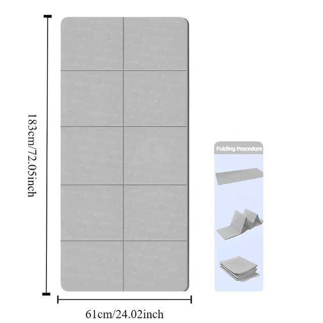 Ecological, Tpe, folding yoga mat, for travel, physical exercise, double-sided, anti-slip, Pilates and floor exercise 6
