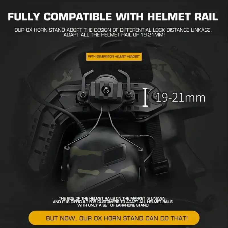 WST 5.0 Tactical Headset Helmet Wear Without Noise Reduction Version Solid Color 4