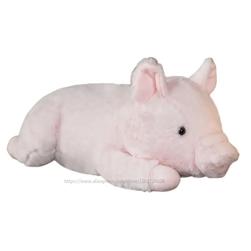 

55cm Lovely Fluffy Pig Lifelike Stuffed Animal Plush Toy Simulation Plush Piggy Pillow Soft for Children Girls Appease Xmas Gift