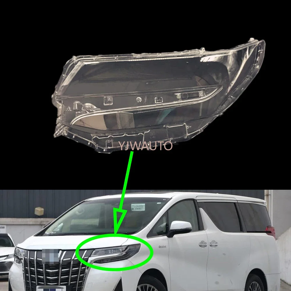For Toyota Alphard 2018~2020 Headlight Lens Car Headlamp Cover Glass Replacement Front Lampshade Auto Shell