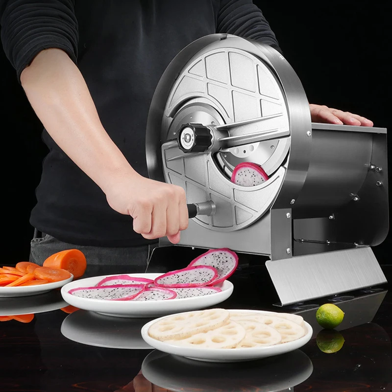 

Manual Stainless Steel Fruit Vegetable Slicer, Cheese Potato Fruit Carrot Lemon Vegetables Slicer Kitchen Cabbage Sausage Slicer