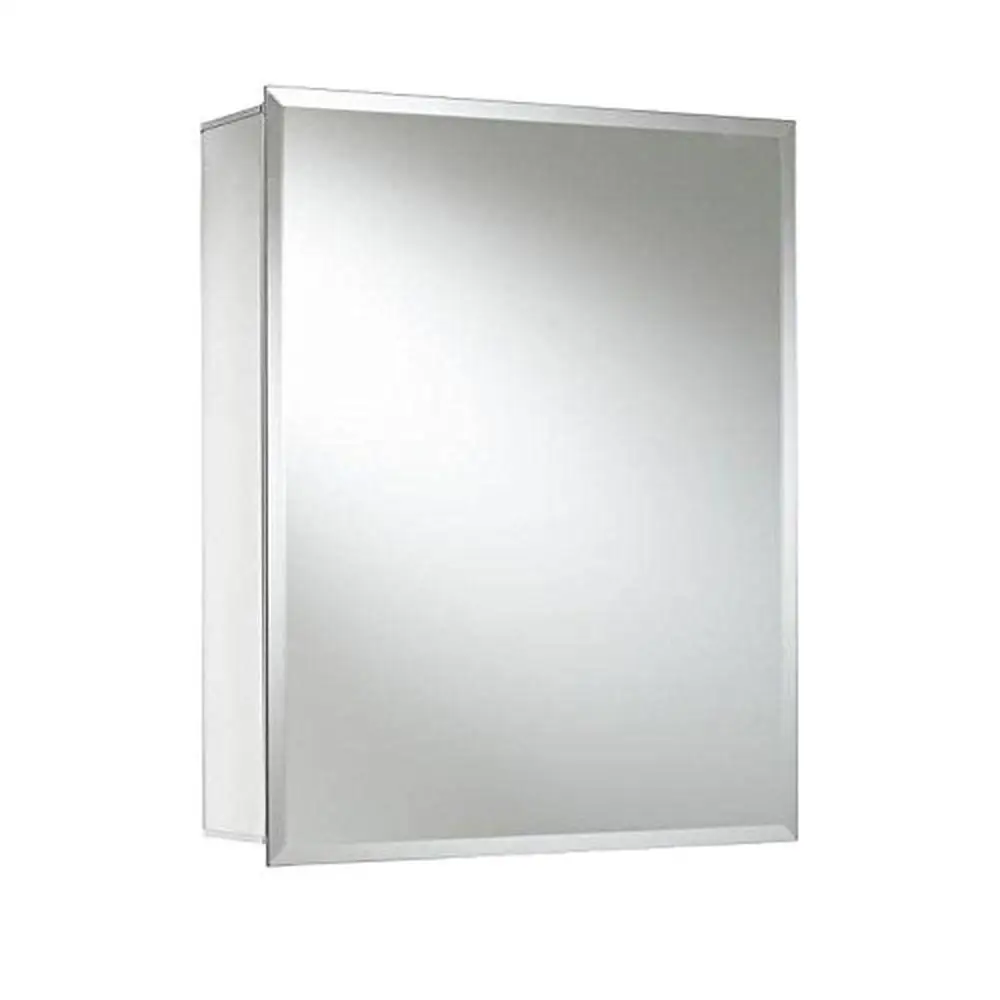 

Hang 'n' Lock Aluminum Medicine Cabinet 16"x20" Recessed/Surface Mount Adjustable Shelves Bevelled Mirror Door Chrome Handle