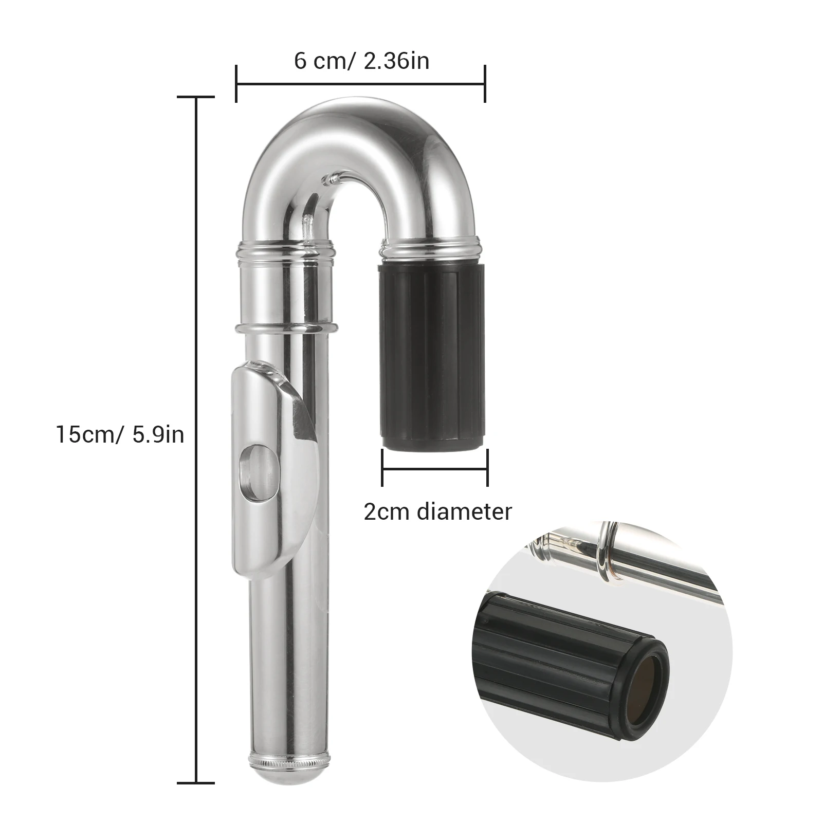 Metal Flute Diaphragm Nickel-Plated Flute Curved Head Joint Musical Instrument Accessories Headjoints Replacement Part