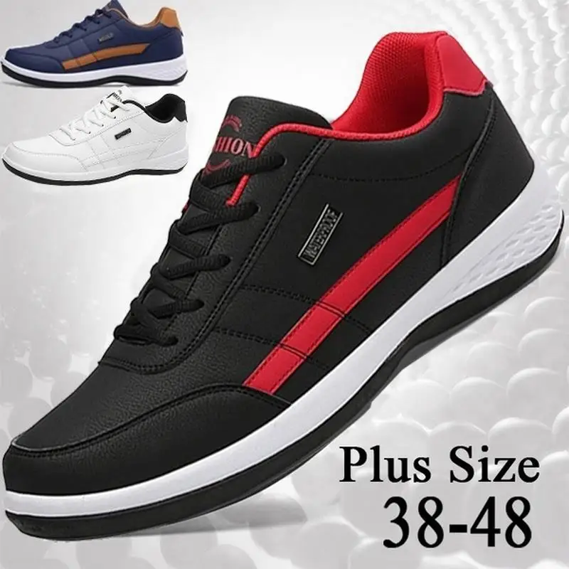 Men Leather Shoes Sneakers Trend Casual Shoe Italian Breathable Leisure Male Sneakers Non-slip Footwear Men Vulcanized Shoes