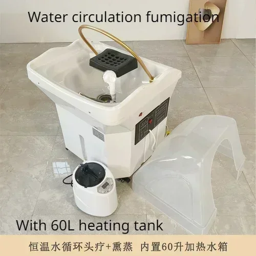 

Movable Shampoo Basin Head Therapy Machine Supporting Massage Couch Facial Bed Fumigation Water Circulation Shampoo Machine