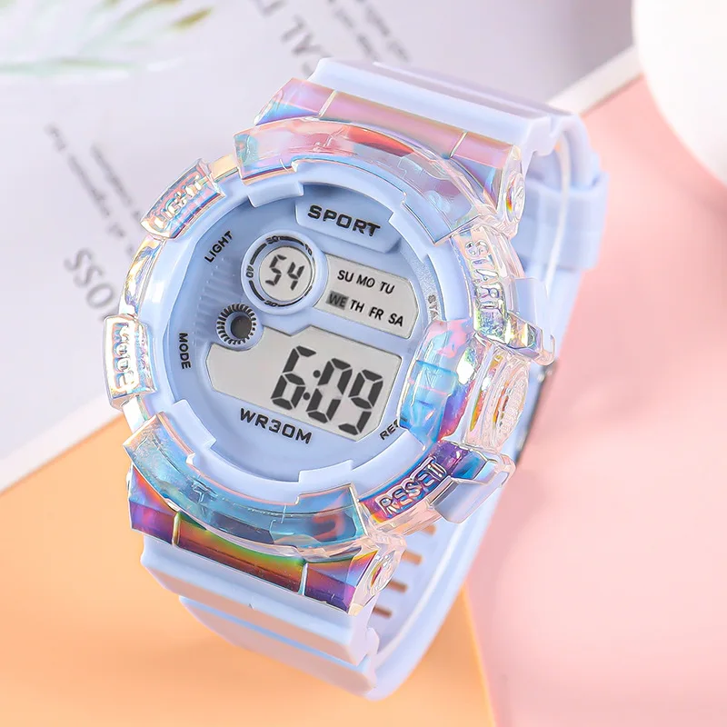 New Digital Display Electronic Watch Trend Men's and Women's Sports Nightlight Alarm Clock Multifunctional Table 2
