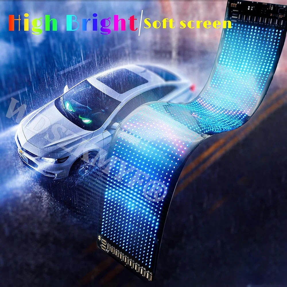 NEW AI Voice Demon Eyes Car LED APP LED Matrix Pixel Panel Night Light DIY Programmable Flexible LED Display Christmas Halloween