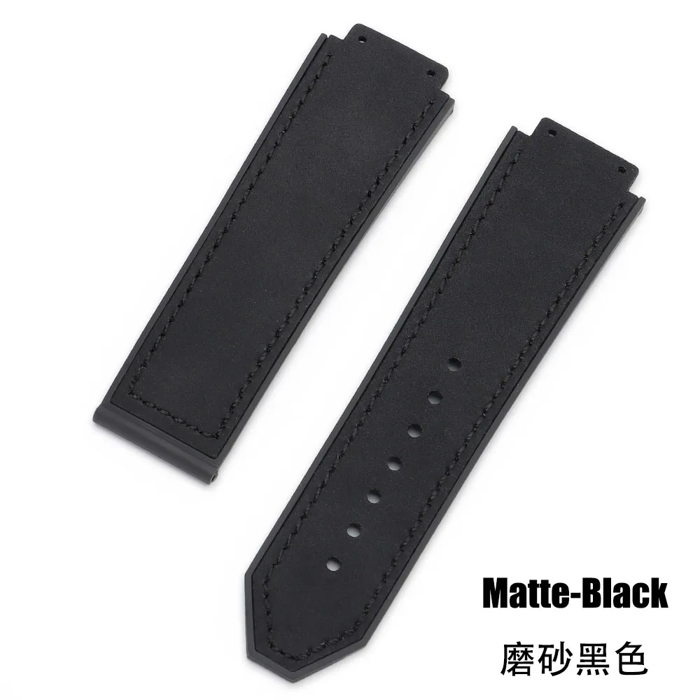 Multicolored Texture Matte Cowide Soft Waterproof Watchbands, 19x26mm