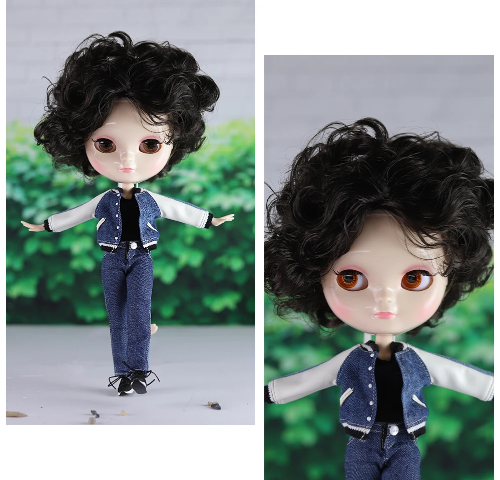 Ritchie – Premie Custom Neo Blythe Jongenspop met bruin haar, witte huid en glanzend schattig gezicht 7