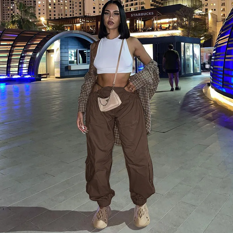 

Pants Female Fall 2022 New Casual Straight Loose Belt Waist Street Trend Work Pants 2022 Women;s Clothing