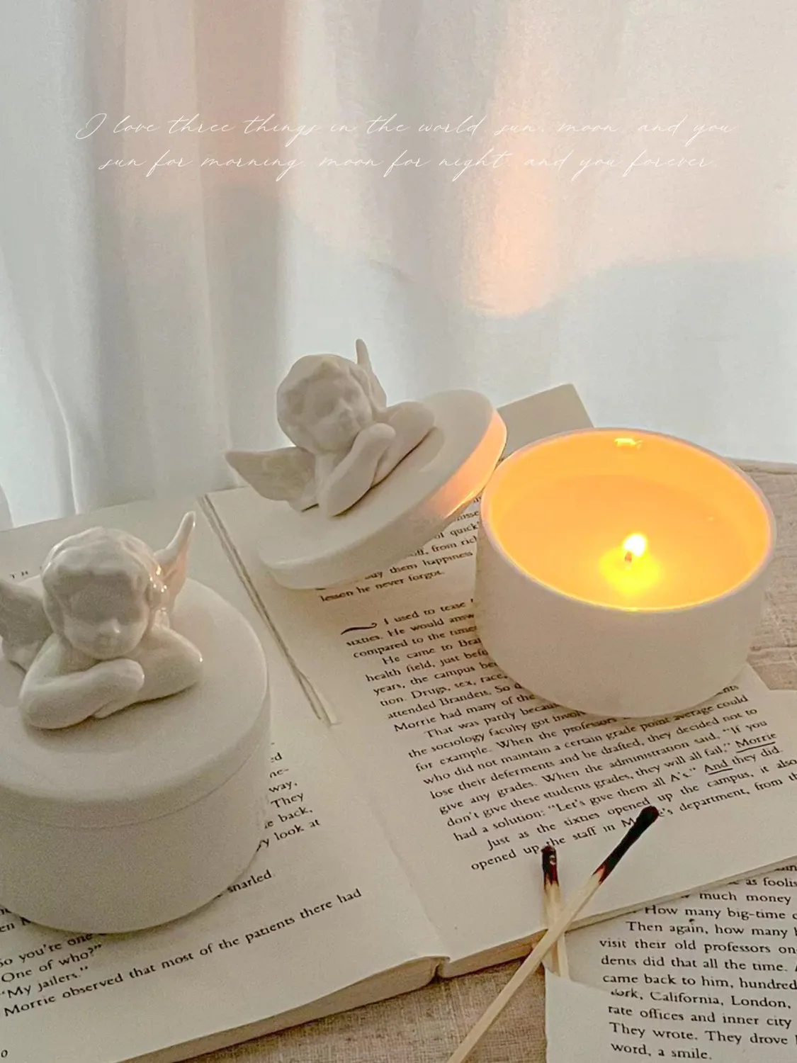 Scented Soy Wax Candle with Angel Packaging, Ceramics