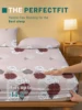 1 Simple modern Plant Flower Rose printed matte Fitted Sheet, bedroom printed bed cover, bedding (excluding pillowcases) 3
