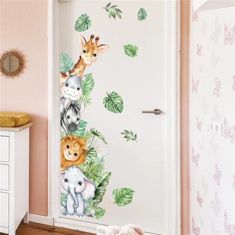 Fanwaoo Jungle Animal Wall Decals - Elephant, Lion, Giraffe Stickers For Kids' Room, Nursery, Playroom