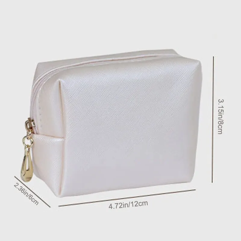 Cosmetic Bag Mini Makeup Bag for Purse PU Waterproof Toiletry Traveling Lipstick Pouch
