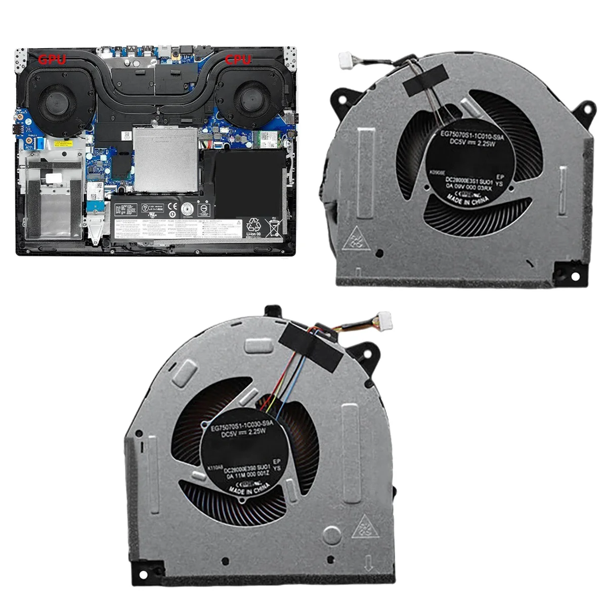Laptop CPU GPU Cooling Fan for Legion Y7000- Y540-15IRH 5F10S13886 DC28000E3F1