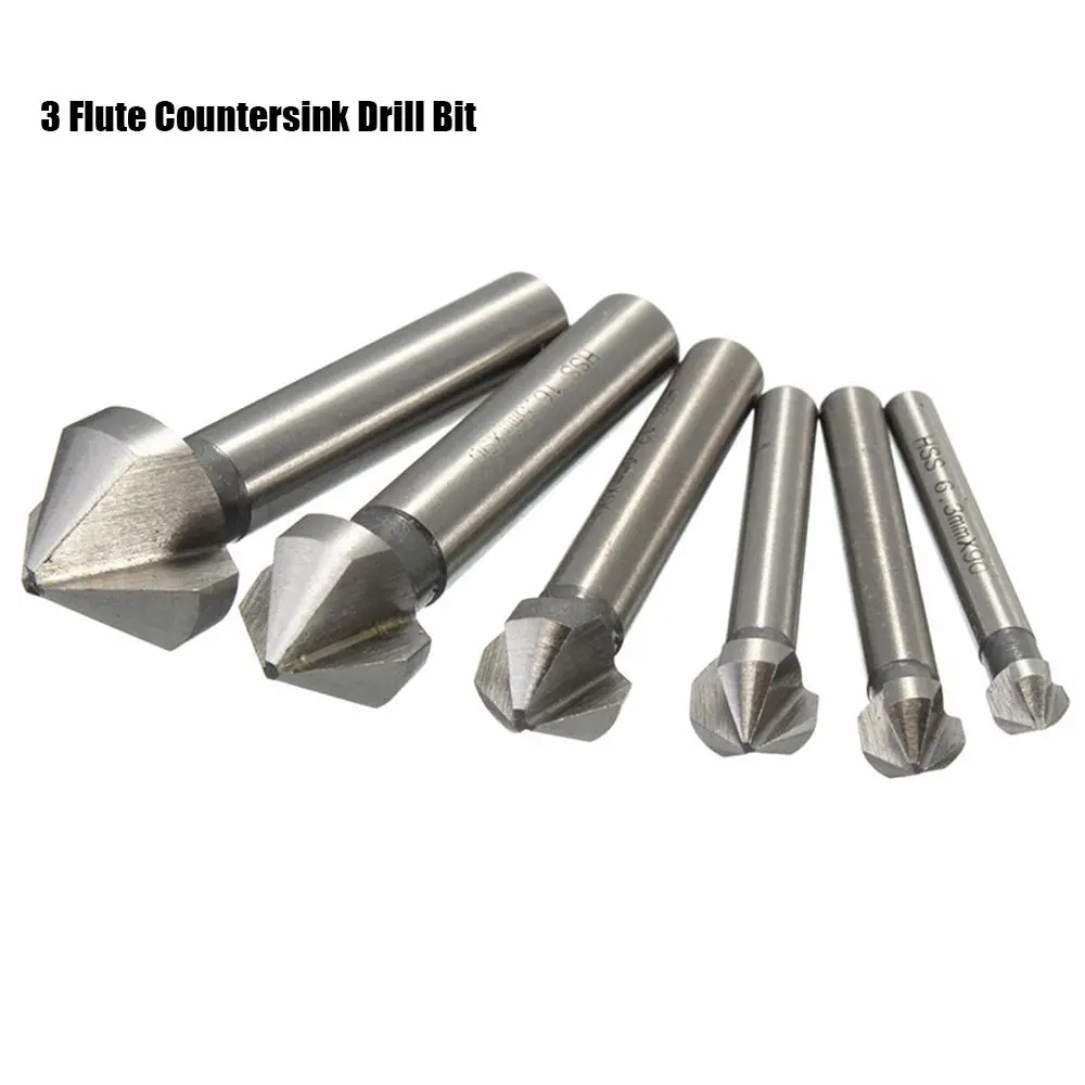 

6.3/8.3/10.4/12.4/16.5/20.5mm 3 Flute Hard Metals Three Edge Chamfer Countersink Drill Bit Hand Power Tools Cutter Tool