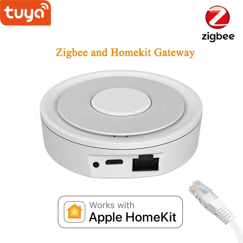 Tuya Smart Life Homekit Zigbee Gateway Smart Bridge Hub Funciona com Apple Home App Design de Modo Duplo com Fio