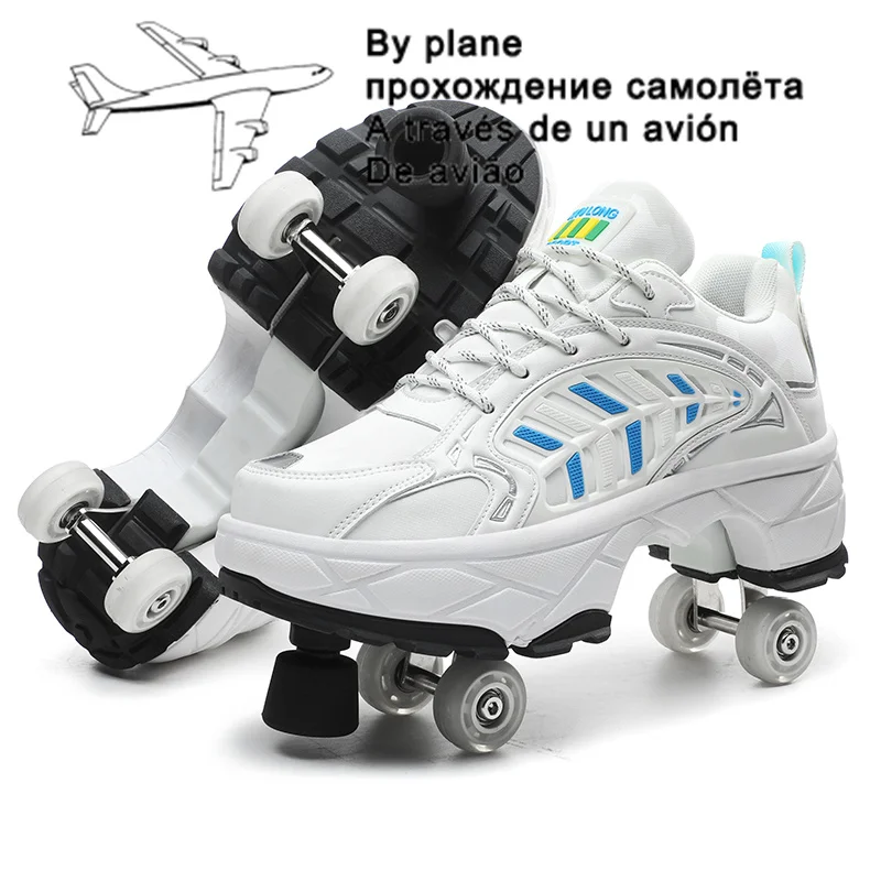 RollerShoesDeformationParkourShoesFourWheelsRunningShoesRoller