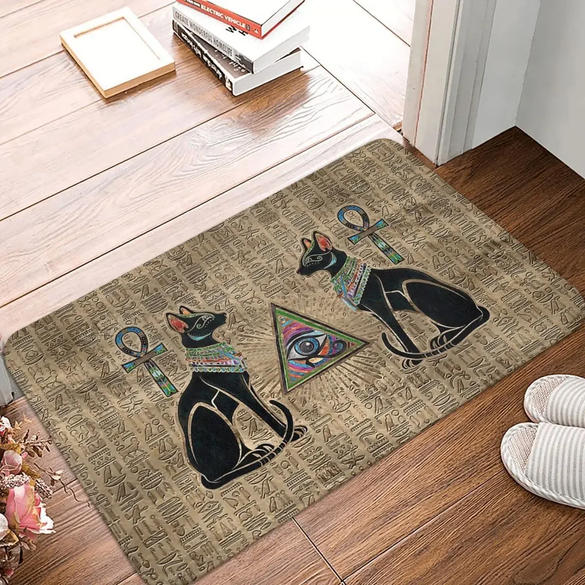 

Non-slip Doormat Ancient Egypt Egyptian Africa Cats And Eye Of Horus Carpet Bath Bedroom Mat Prayer Flannel Modern