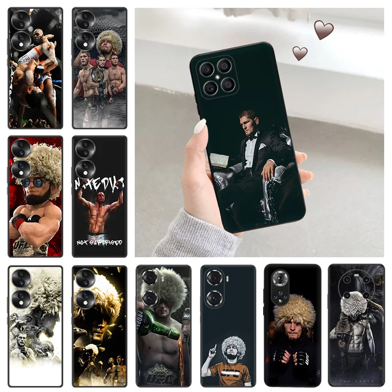 Custodie Per Telefoni Per Honor 90 Pro 70 20 8X X8 X7 X6 X6A X9A Magic5 4 Lite Nova Y91 11 Khabib Nurmagomedov Cover Morbida Antigoccia Nera