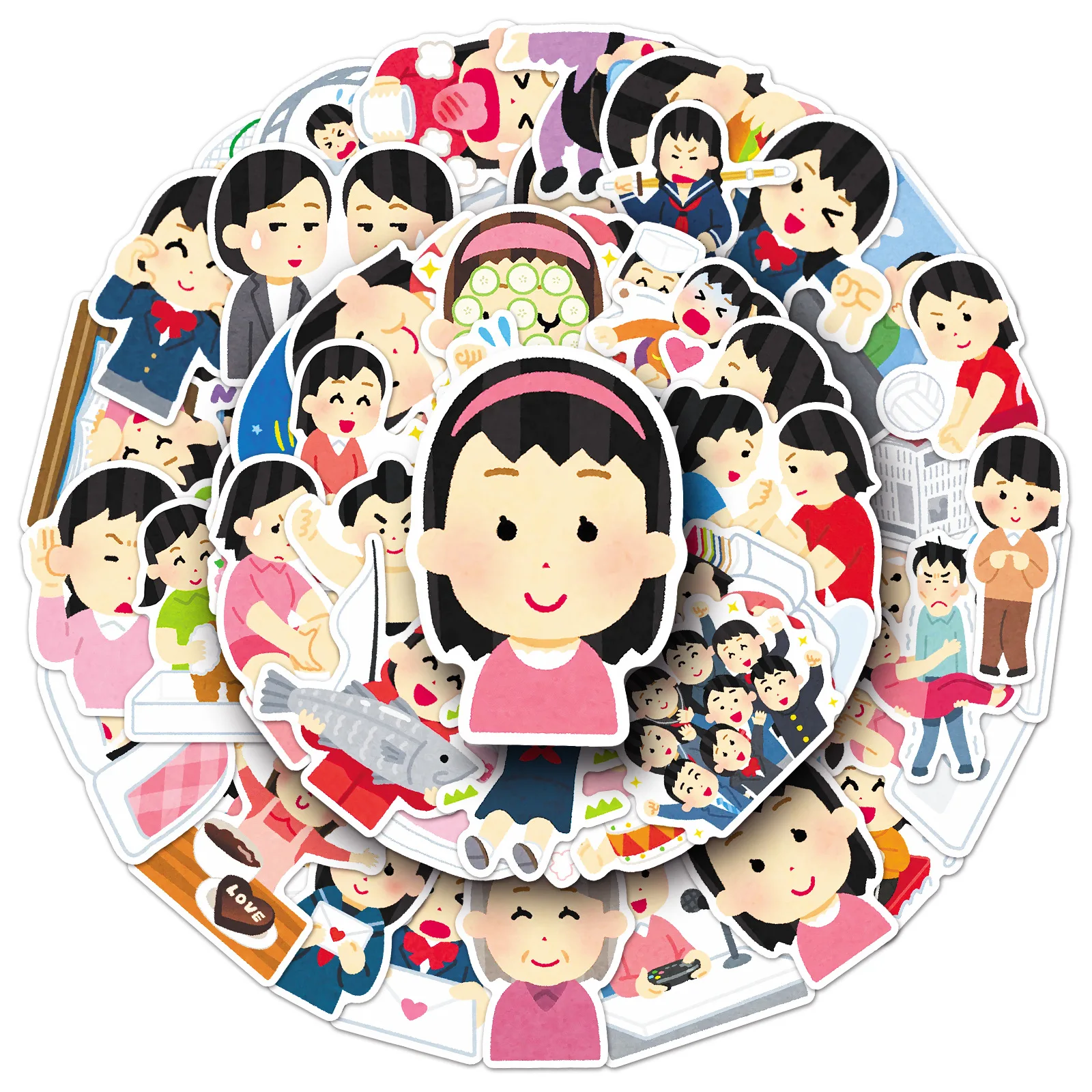 10/50PCS Irasutoya Cartoon Illustration Cute Meme Waterproof Stickers ...