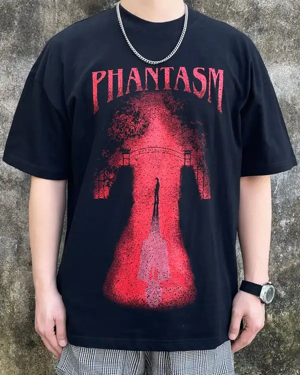 

Phantasm Tshirt Men Vintage Print Black Tee 100% Cotton Summer Fashion Harajuku O-Neck Clothing