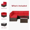7 Piece Outdoor Patio Furniture Set, Outdoor Sectional Conversation Furniture Chair with Coffee Table 5