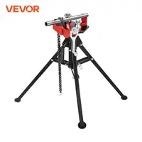 VEVOR Steel Tripod Pipe Chain Vise 1/8-5in Capacity Foldable Legs Tri-Stand Bench Vice for Fixing Supporting Bending Metal Pipes 1