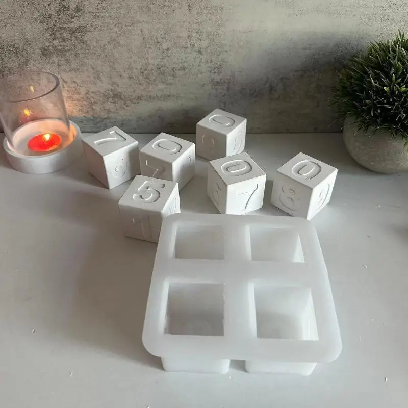 Countdown Calendar Decoration Silicone Mold With Date And Dice Star House Decoration Mold Countdown Casting Paste Mold