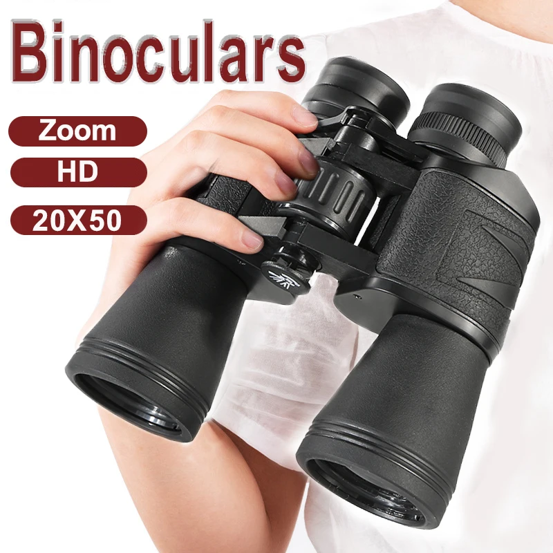 

20X50 HD Zoom Professional Powerful Binoculars Military Long Range Telescope Monocular Low Night Vision BAK4 for Tourism Camping
